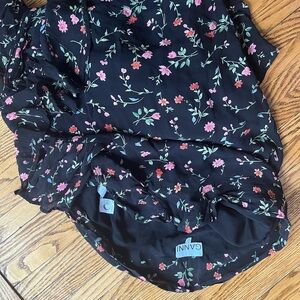 Ganni | Black Floral Skirt